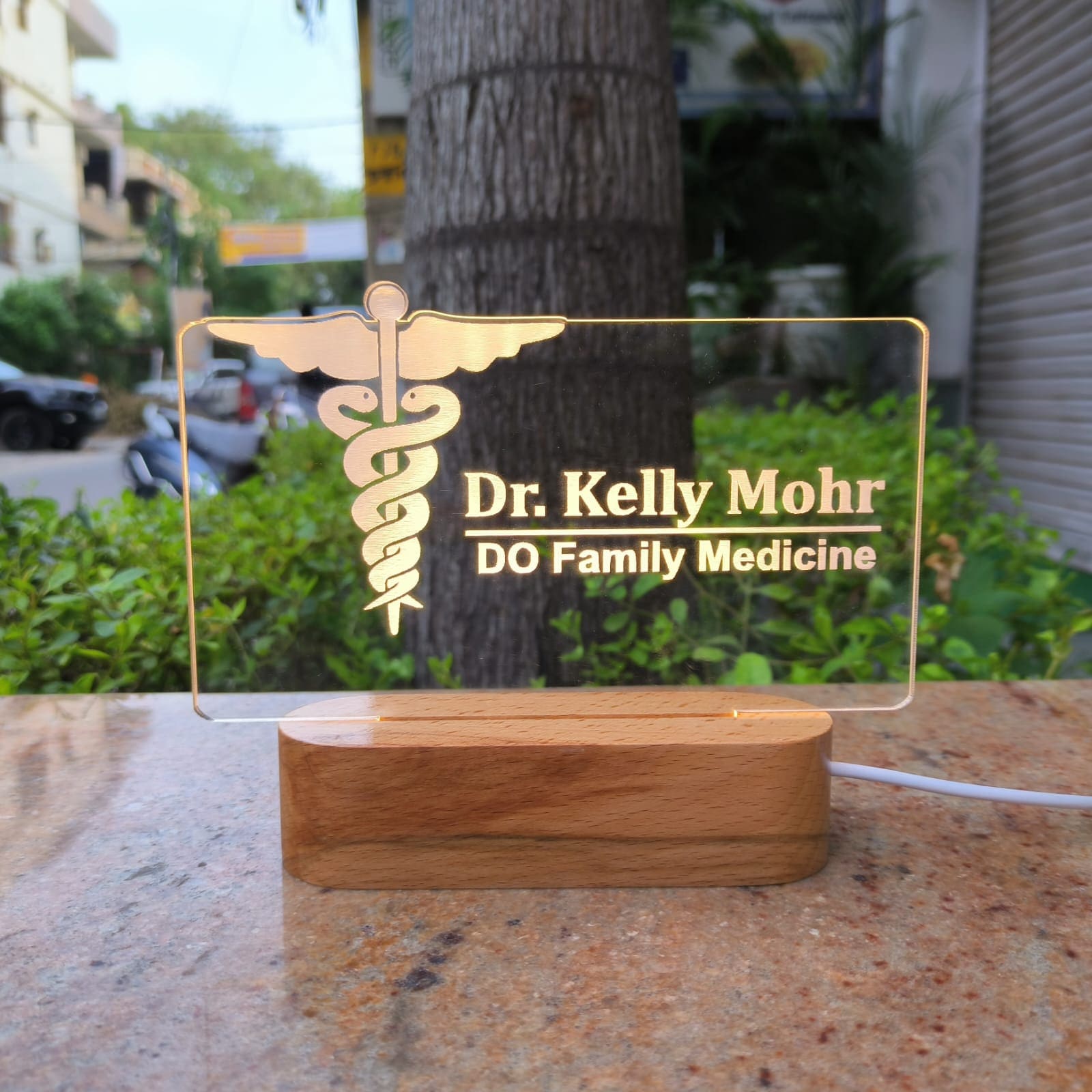 Custom LED Doctor Name Plate: Personalized Physician Gift