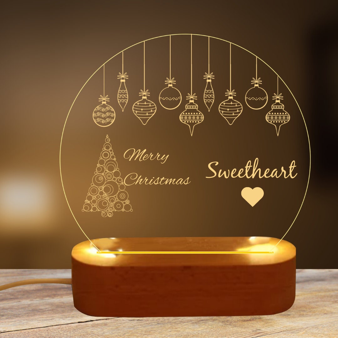 Customize Circular Christmas Acrylic Lamp