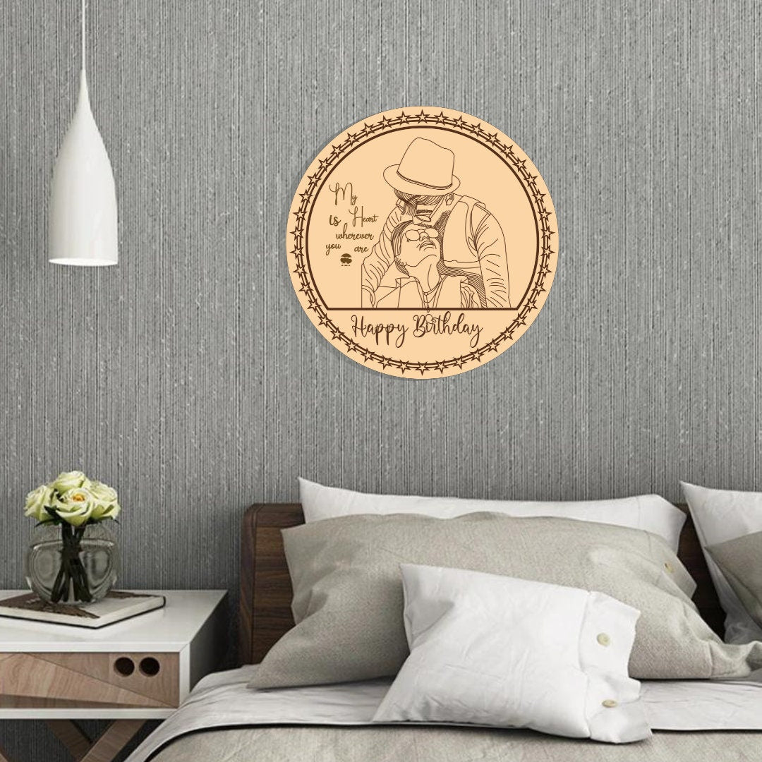 Circular Wooden sketch art