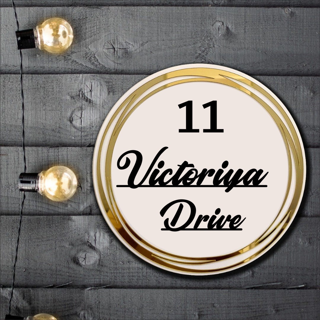 Custom name plate and house number sign