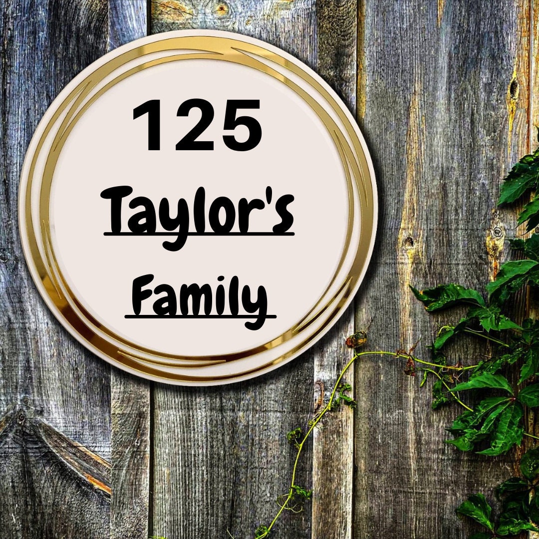 Custom name plate and house number sign