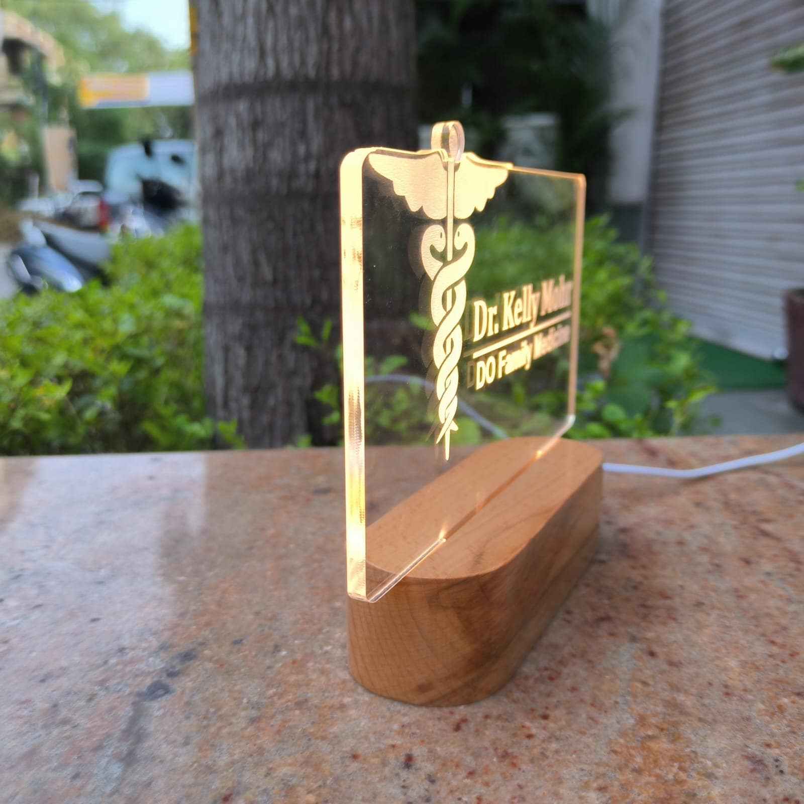 Custom LED Doctor Name Plate: Personalized Physician Gift