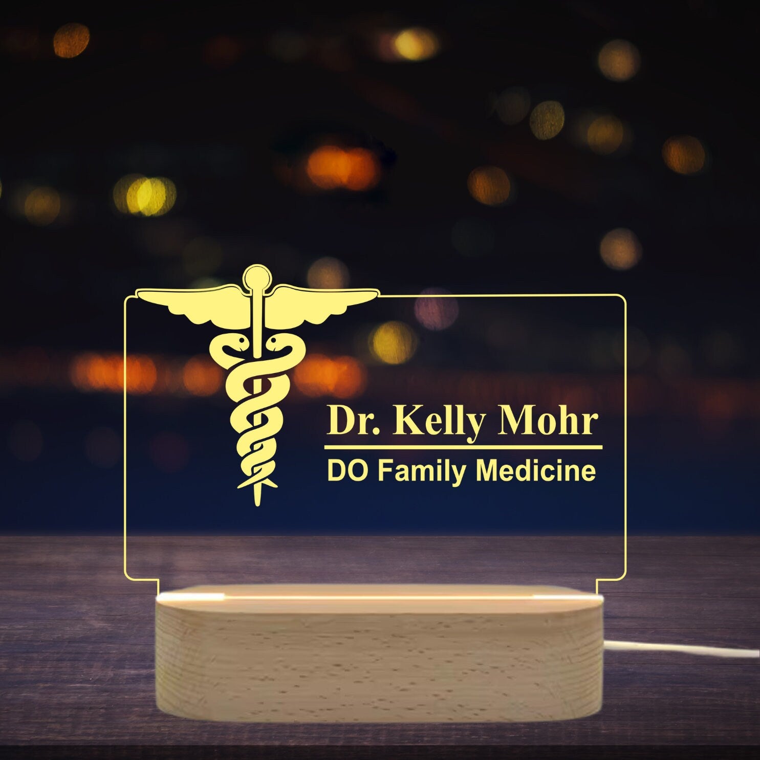 Custom LED Doctor Name Plate: Personalized Physician Gift
