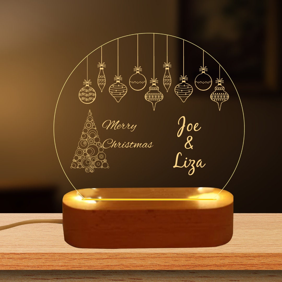 Customize Circular Christmas Acrylic Lamp