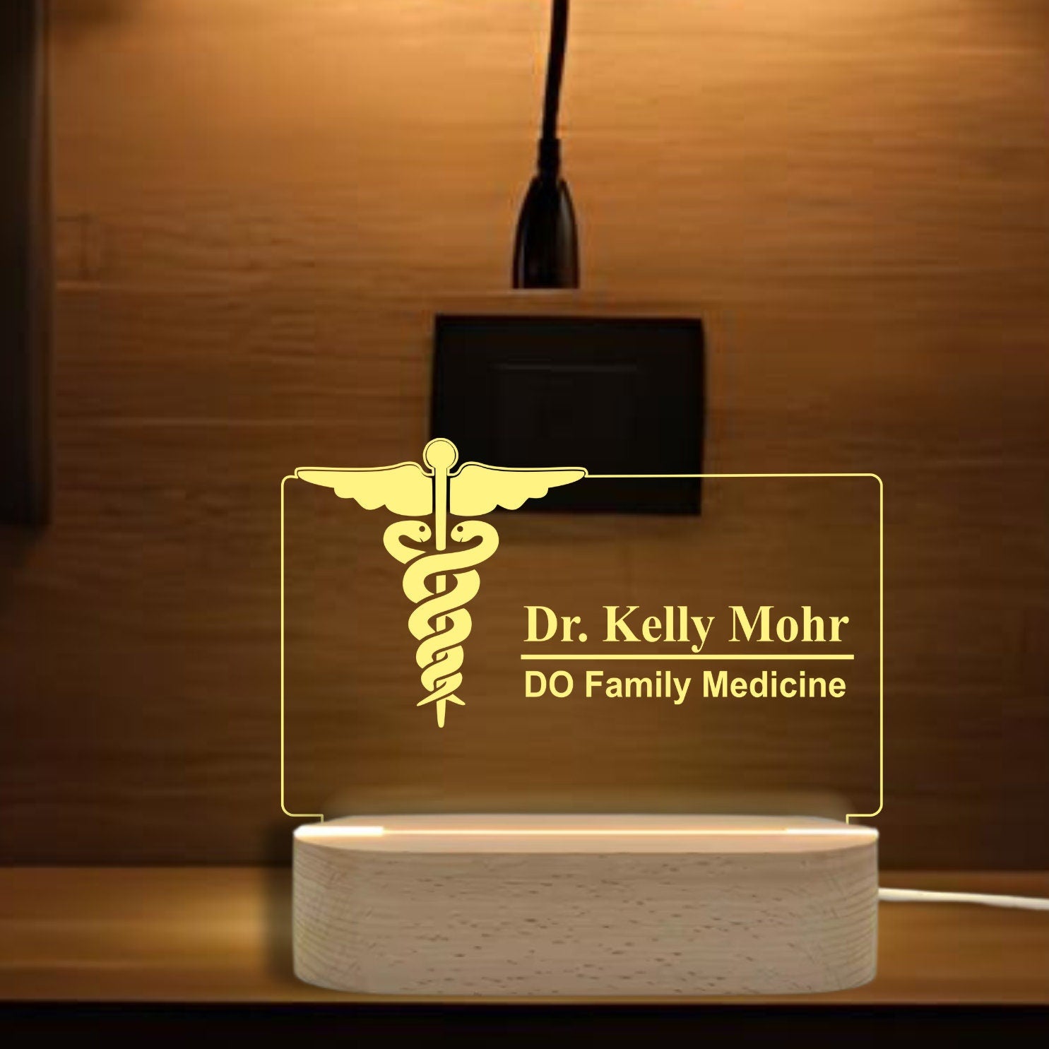 Custom LED Doctor Name Plate: Personalized Physician Gift