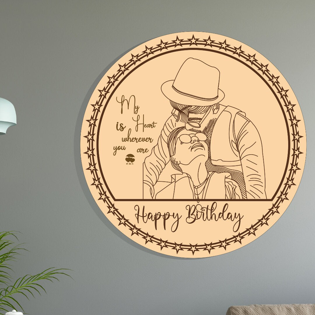 Circular Wooden sketch art