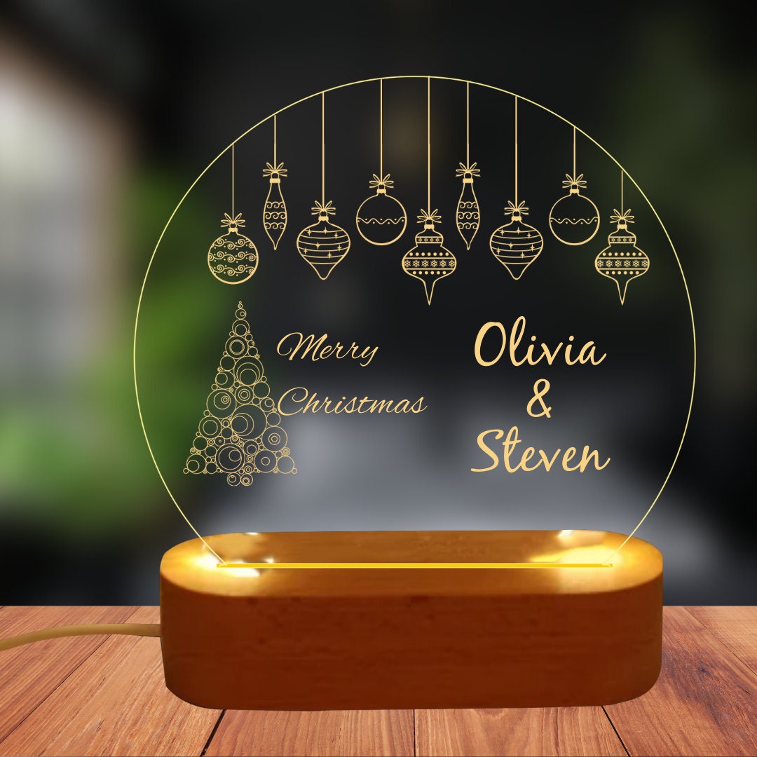 Customize Circular Christmas Acrylic Lamp