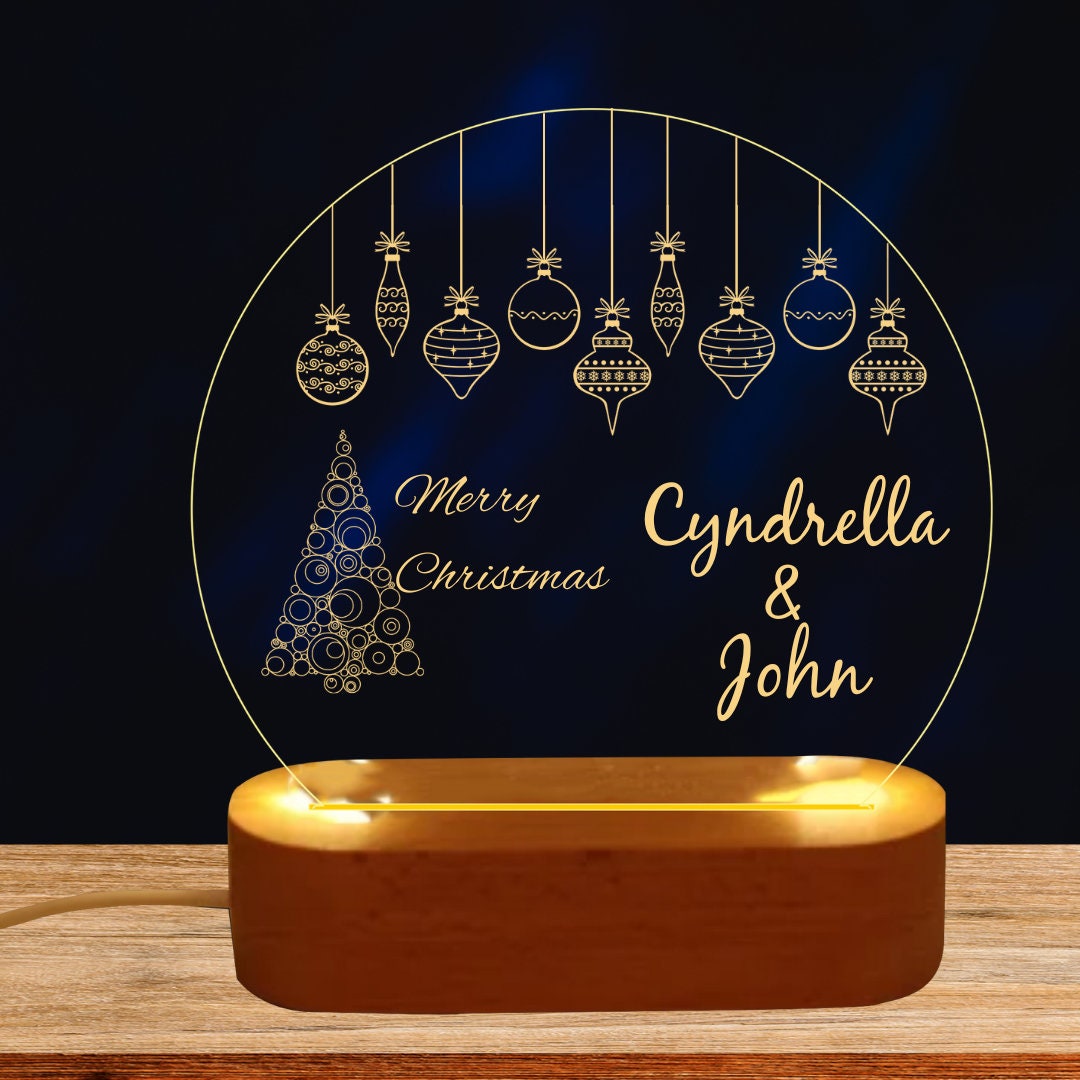 Customize Circular Christmas Acrylic Lamp